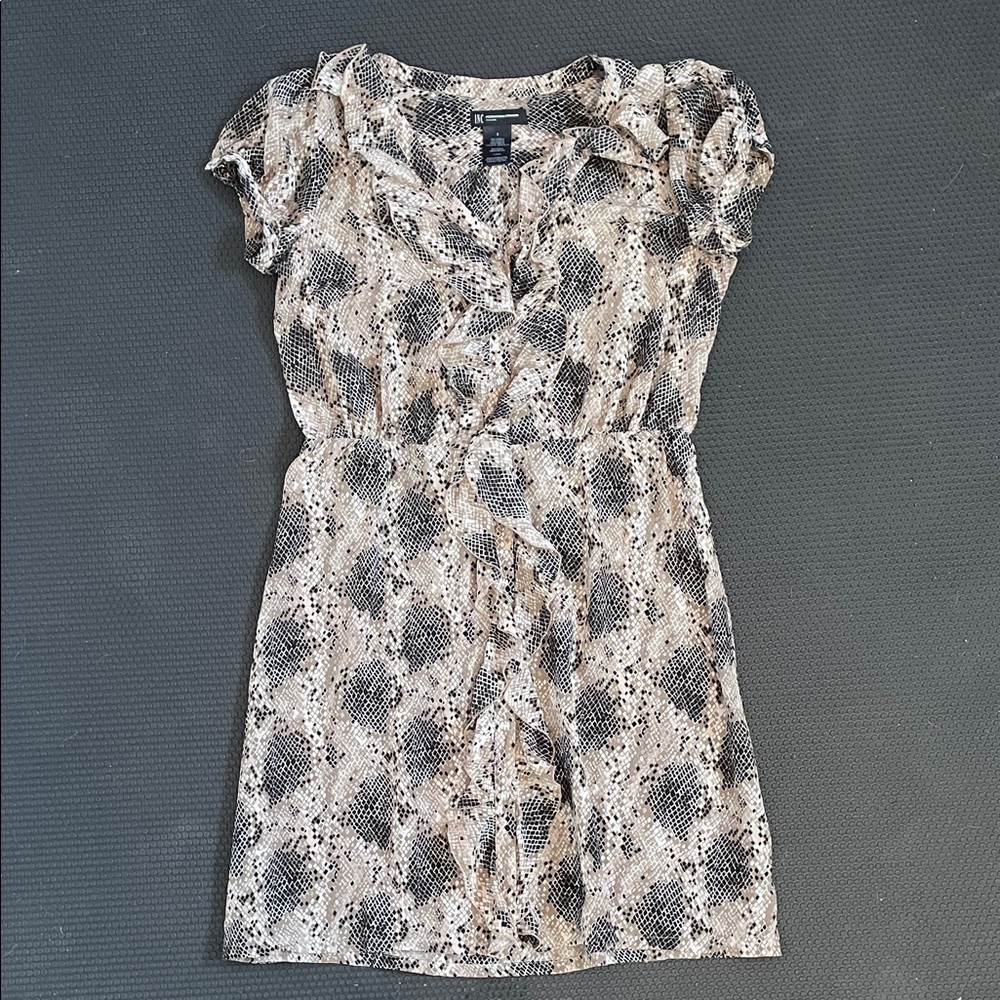 INC Sz 8 100% Silk Snakeskin Patterned Dress